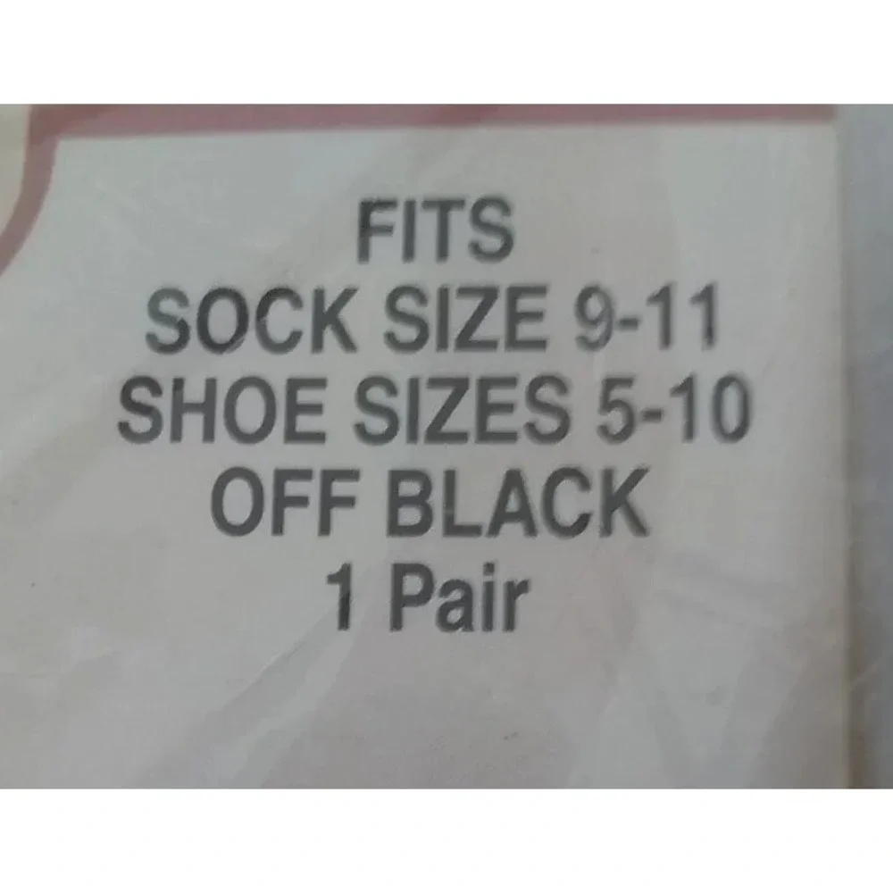 Thigh High Pantyhose Basic Editions Sandalfoot 1 Pair Off Black Shoe Sz 5-10 NOS